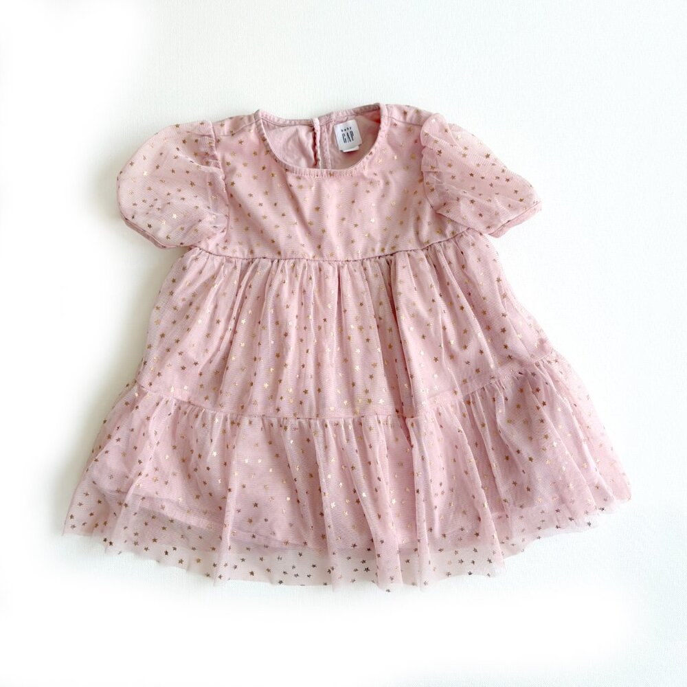 Baby GAP Toddler Metallic Star Tulle Tiered Dress